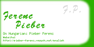 ferenc pieber business card